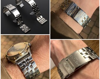 Bracciale in acciaio inossidabile per orologio Breitling Navitimer/Avenger/Chronomat/Crosswind, cinturino di ricambio con fibbia deployante