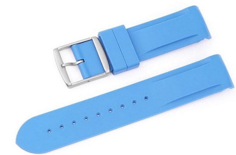 Curved End Silicone Rubber Strap Fit for 20mm Etsy