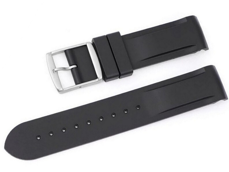 Curved End Silicone Rubber Strap Fit for 20mm Etsy