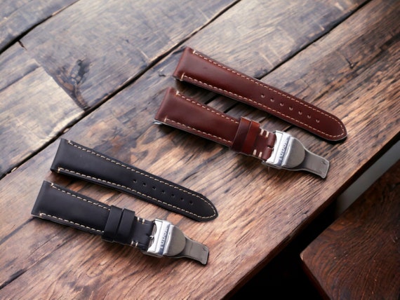 22mm. Genuine Leather Strap Fit for Tudor Black Bay heritage Watch Leather Band Etsy Canada