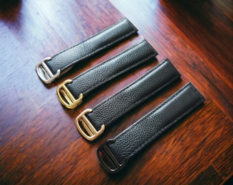 Genuine Lychee Grain Leather Strap for Cartier Tank London/Solo Watch 17/20/22/23/24/25mm