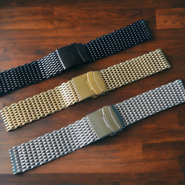 18/20/22/24mm. Stainless Steel Mesh Bracelet Strap Fit for Omega James Bond 007/Breitling/Rolex/Panerai Watch