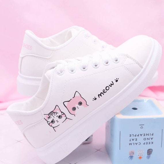 Pretty Pink Star Cute Bunny Mid-Top Casual Sneakers - Women's - Bobo's House