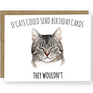 Cartão de felicitações de aniversário de gato mal-humorado