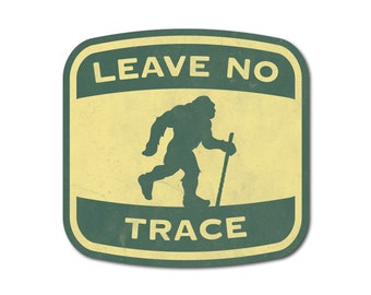 Leave No Trace Bigfoot Hiking Durable Vinyl Sticker