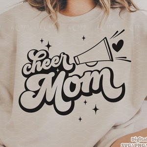 Cheer Mom SVG PNG: Retro Cheerleader Cut Files (Digital Download)