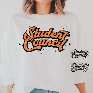 Archivos SVG PNG del Consejo Estudiantil: Archivos de corte de camisetas escolares (Descarga digital)