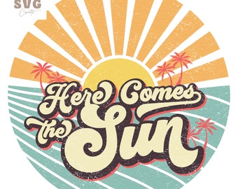 ¡Aquí llega el sol! SVG: Vida en la playa, vacaciones de verano (descarga digital)