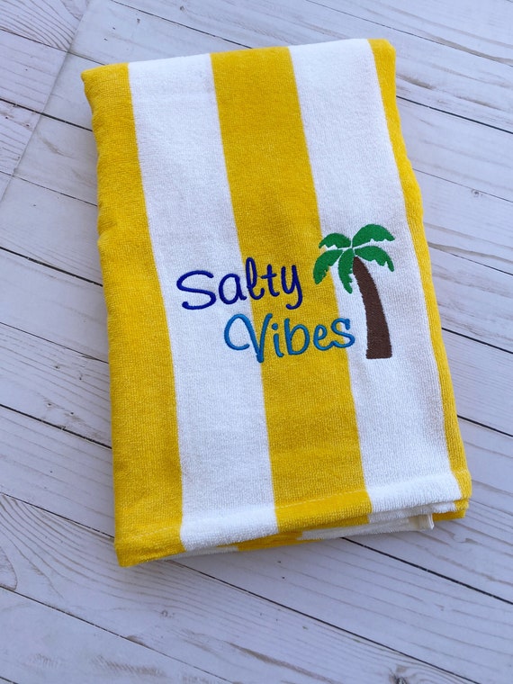 Embroidered Beach Towel28x60Salty VibesBeach TowelSummer Etsy