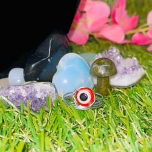 Evil Eve Protection Wirewrapped Ring