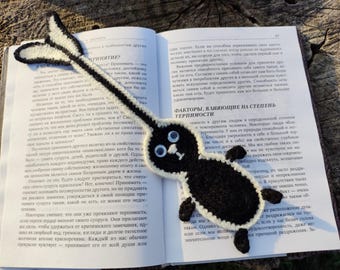 Marcador de página de coelho, marcador de página de amigurumi, marcador de página de tricô, porta-páginas, marcador de página de crochê, marcador de página fofo, presente para amante de livros, presente para leitor(a)