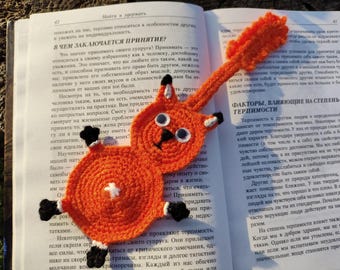 Marcador de página de esquilo, marcador de página de amigurumi, marcador de página de tricô, porta-páginas, marcador de página de crochê, marcador de página fofo, presente para leitor(a) ávido(a) por livros, presente para amante de livros.