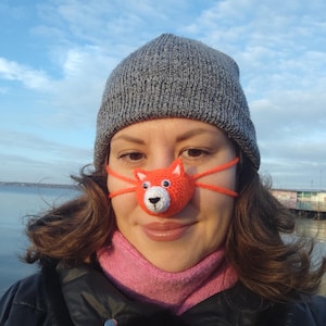 Cat Nose Warmer Amigurumi Nose Knitted Nose Cap Cozy Nose Cover Nose Mask Nose Hat Nose Scarf Funny Nose Heater Nose Protector Nose Guard
