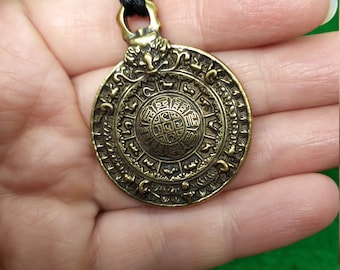 Melong Tibetano, Espelho Tibetano Mandala Bagua, Espelho Xamã Toli, Amuleto de Defesa contra Reflexão Negativa, Pingente Talismã, Colar Tibetano