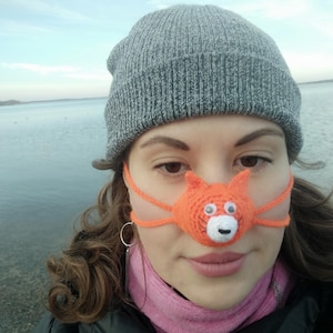 Katzen Nasenwärmer Handgefertigte gestrickte Nasenkappe Gemütliche Nasenabdeckung Nasenhut Nasenschal Strumpf Stuffer Lustig Nasenwärmer Nasenschutz Nasenschutz