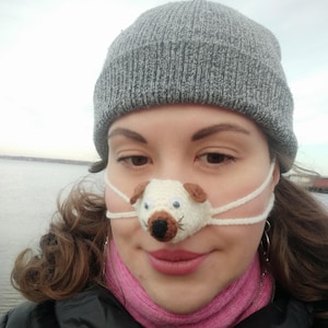 Hund Nasenwärmer Handgefertigte gestrickte Nasenkappe Gemütliche Nasenabdeckung Nasenhut Nasenschal Strumpf Stuffer Lustig Nasenwärmer Nasenschutz Nasenschutz