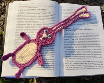 Marcador de página de coelho, marcador de página de amigurumi, marcador de página de tricô, porta-páginas, marcador de página de crochê, marcador de página fofo, presente para amante de livros, presente para leitor(a)