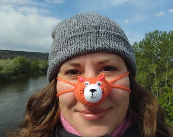 Cat Nose Warmer Amigurumi Nose Knitted Nose Cap Cozy Nose Cover Nose Mask Nose Hat Nose Scarf Funny Nose Heater Nose Protector Nose Guard
