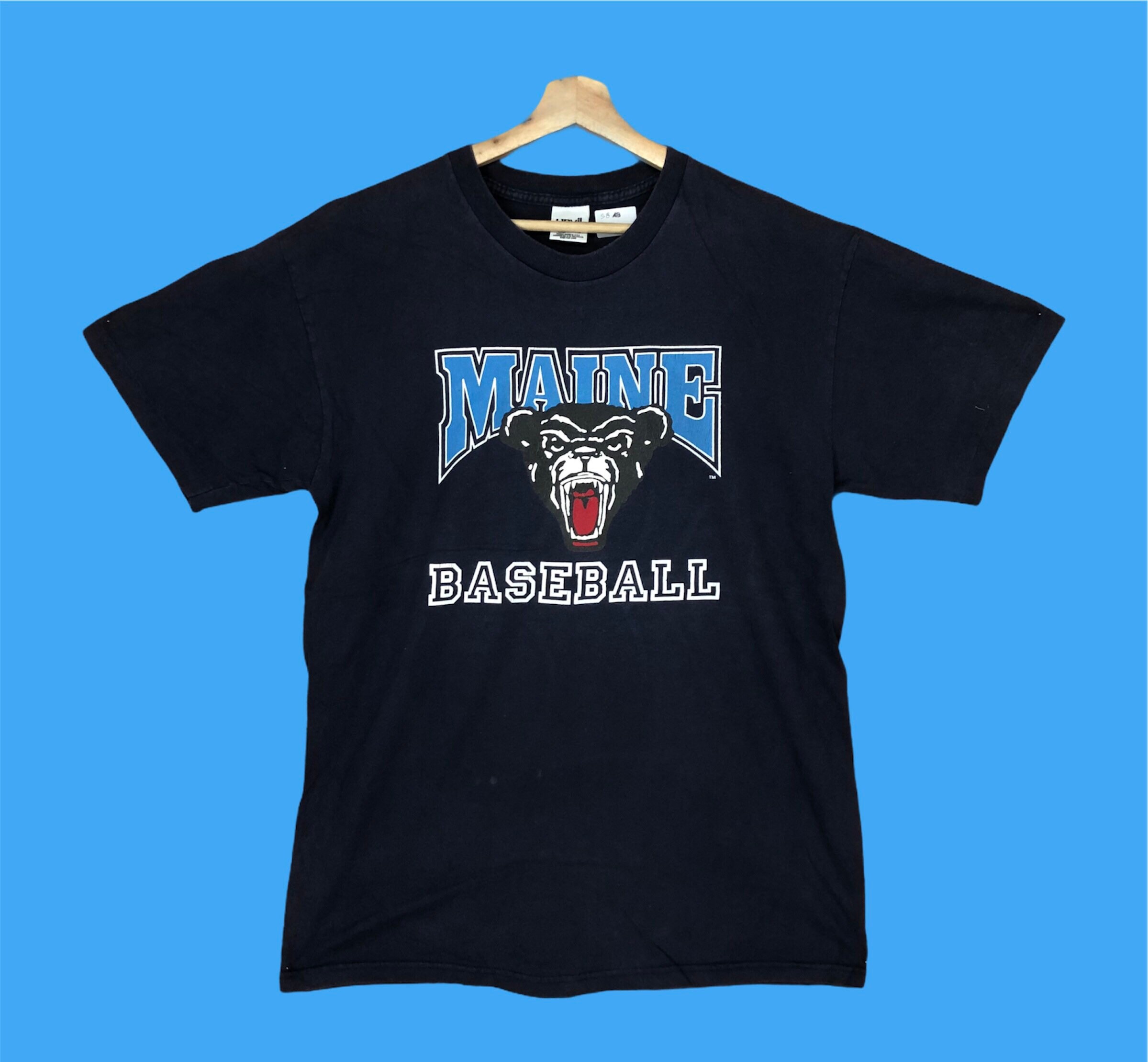Vintage Maine Baseball T shirt L Size Etsy