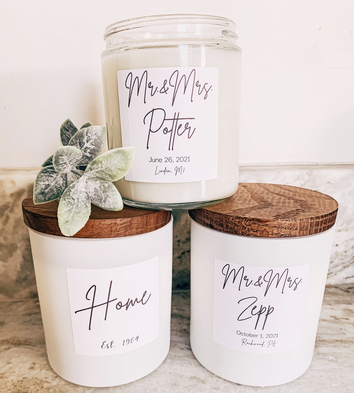 Personalized Wedding Candle Wedding Gift Idea Wedding Gift Etsy