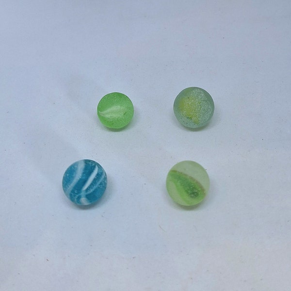 Scottish sea glass marbles in various colours (4 in total).  Discovered on  Scottish beaches.  Ideal for jewellery and other crafts.