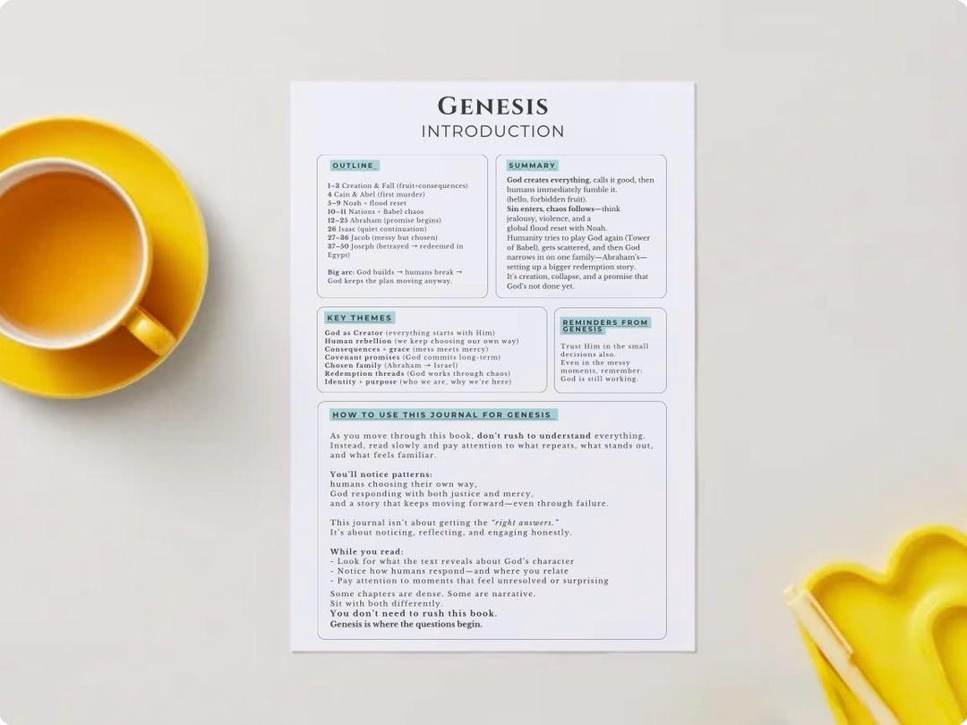 Bible Study Guide | Genesis 1-3 - Etsy
