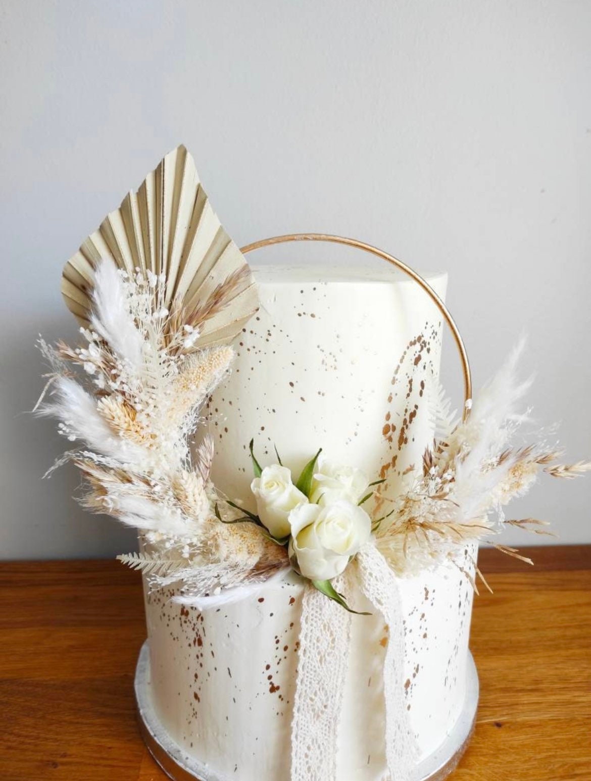 Couronne Tons Naturels en Fleurs Séchées