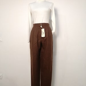 Vintage new from deadstock trousers in brown, paperbag trousers 1980s