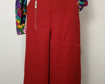 Vintage new from deadstock divided skirt culottes in red Marella