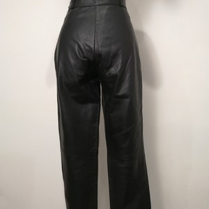 Vintage black leather trousers,very good condition image 6