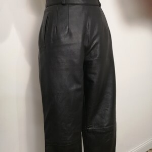 Vintage black leather trousers,very good condition image 5