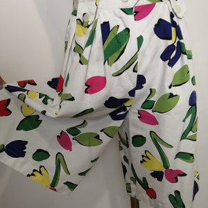 Gonna pantalone vintage Gonna/pantaloni in cotone con tessuto floreale astratto