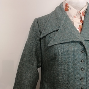 Vintage wool jacket in tweed, pouder blue