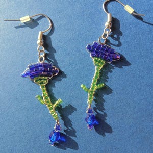 Blue flower earrings