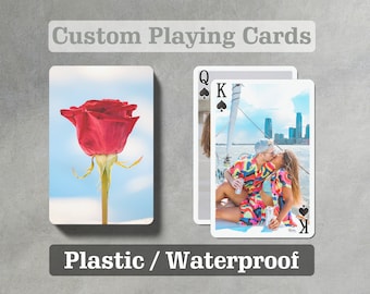 Naipes de plástico personalizados: naipes con fotos de amigos, naipes de PVC, regalos para novios, regalos para novias, baraja de póker.