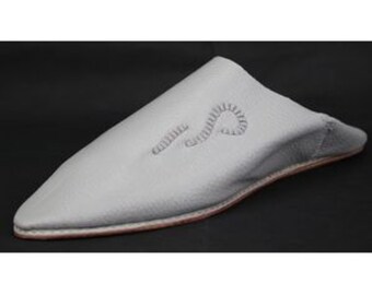 GRAY MOROCCAN SLIPPERS