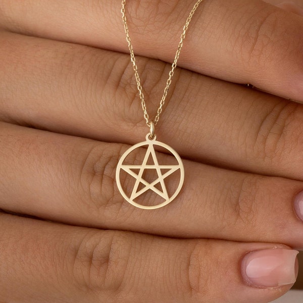 White gold pentagram necklace clearance