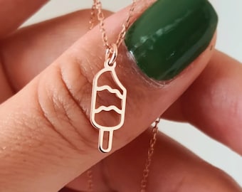 Eis Kette: Eis Anhänger, Sommer Schmuck, Sterling Silber Anhänger