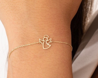 Pulseira de anjo em ouro 14k: joias delicadas e guardiãs