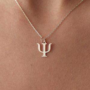 Collana con simbolo psicologico in oro 14k • Collana con psicologo • Ciondolo PSI in oro • Ciondolo psichiatra • Regalo per terapeuta, psicologo