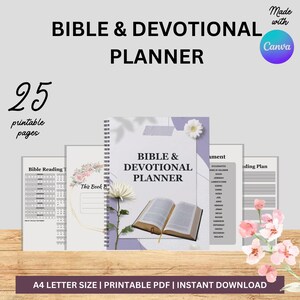 Bible And Devotional Planner, Spiritual Growth Journal, Daily Devotion Planner, Prayer Journal, Scripture Study Guide, Faith Reflection Plan