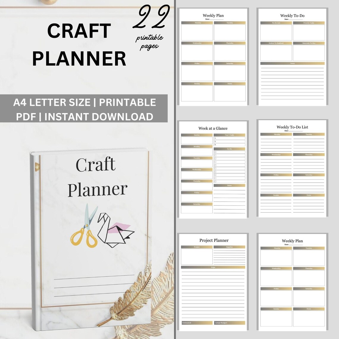 Craft Planner, Creative Project Journal, DIY Organizer, Craft Ideas ...