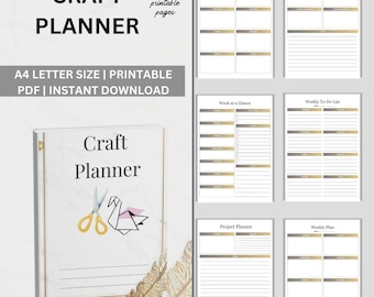 Craft Planner, Creative Project Journal, DIY Organizer, Craft Ideas Tracker, Sewing Planner, Knitting Journal, Scrapbooking Planner