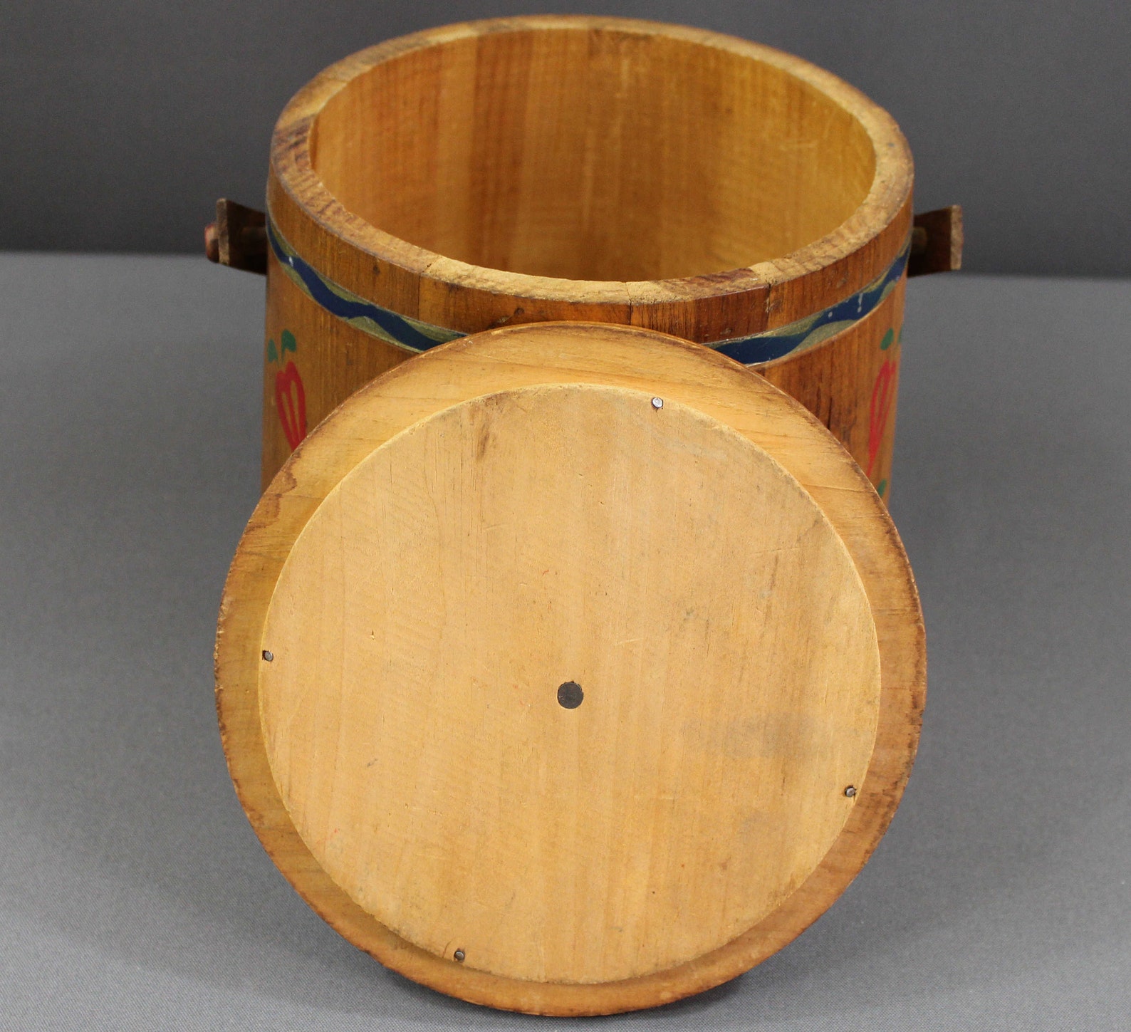 Vintage Cookie Jar or Wood Bucket Cookie Jar Also Called a Etsy