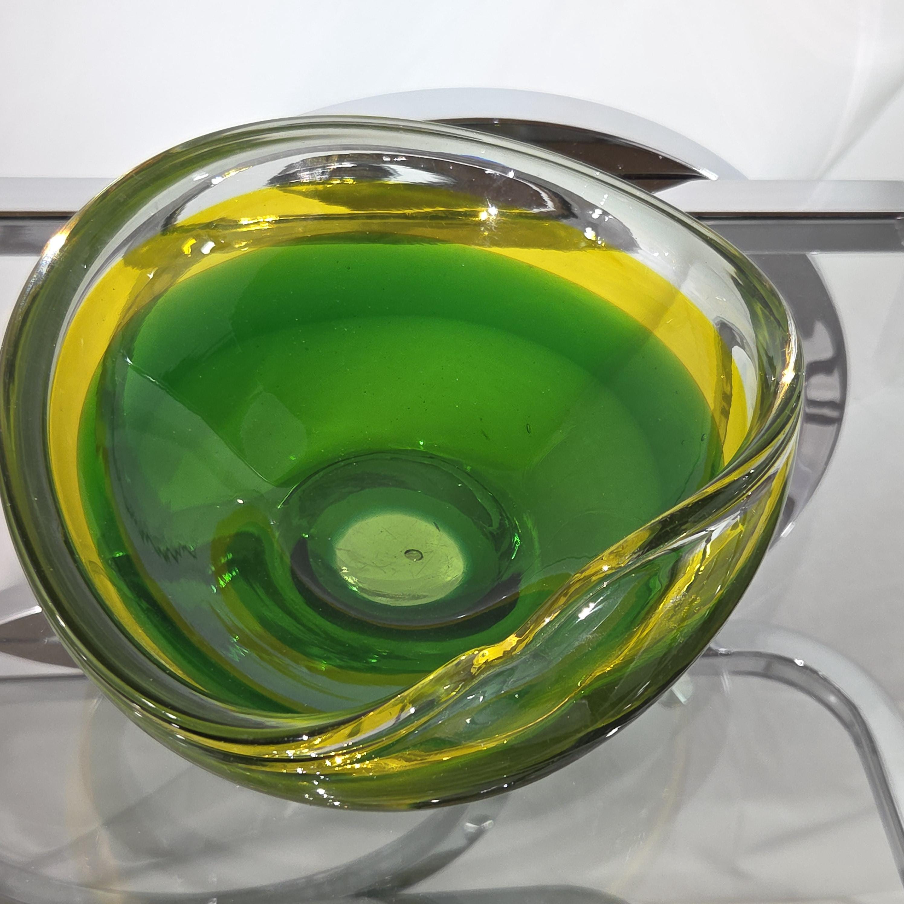 Murano Glass Large Yellow Bowl - Etsy