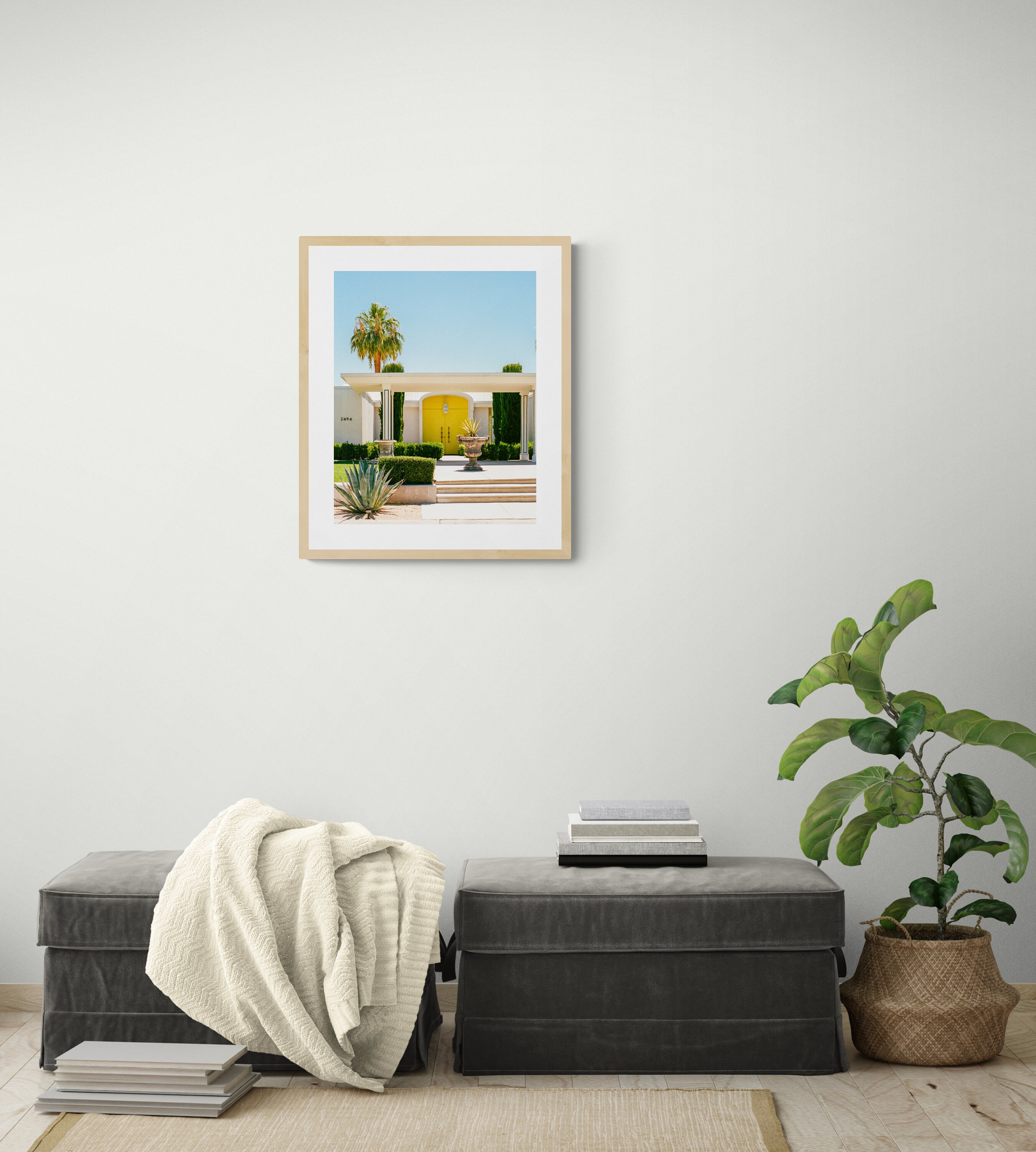 Palm Springs Mid Century Modern Home With Yellow Door 35mm - Etsy