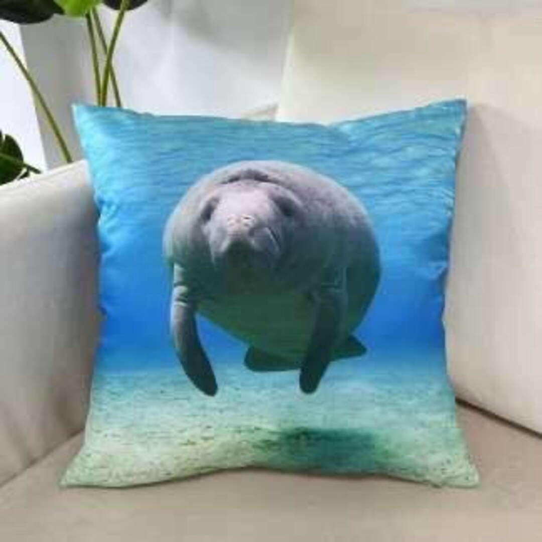 Double Sided Pillow CASE Manatee Photos Etsy