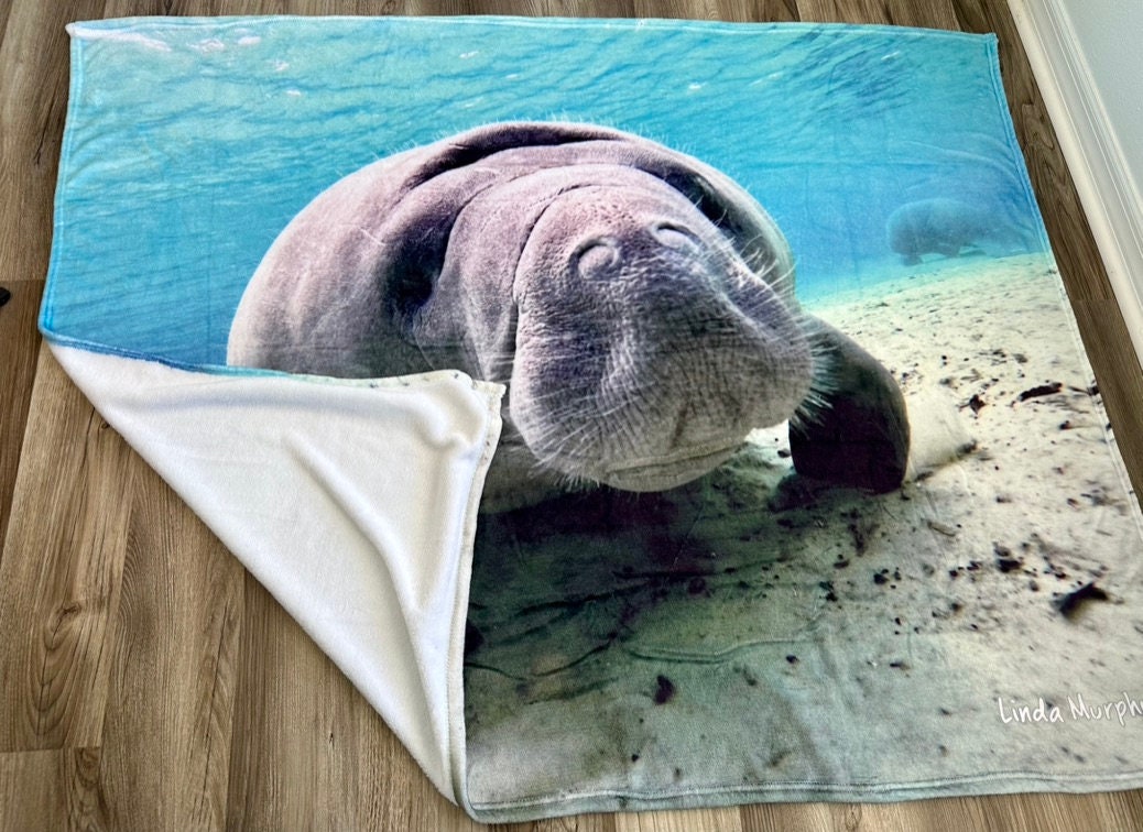 Plush Manatee Throw Blanket Etsy