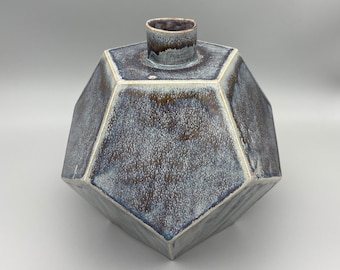 Large Handmade Geometric Dodecahedron Vase