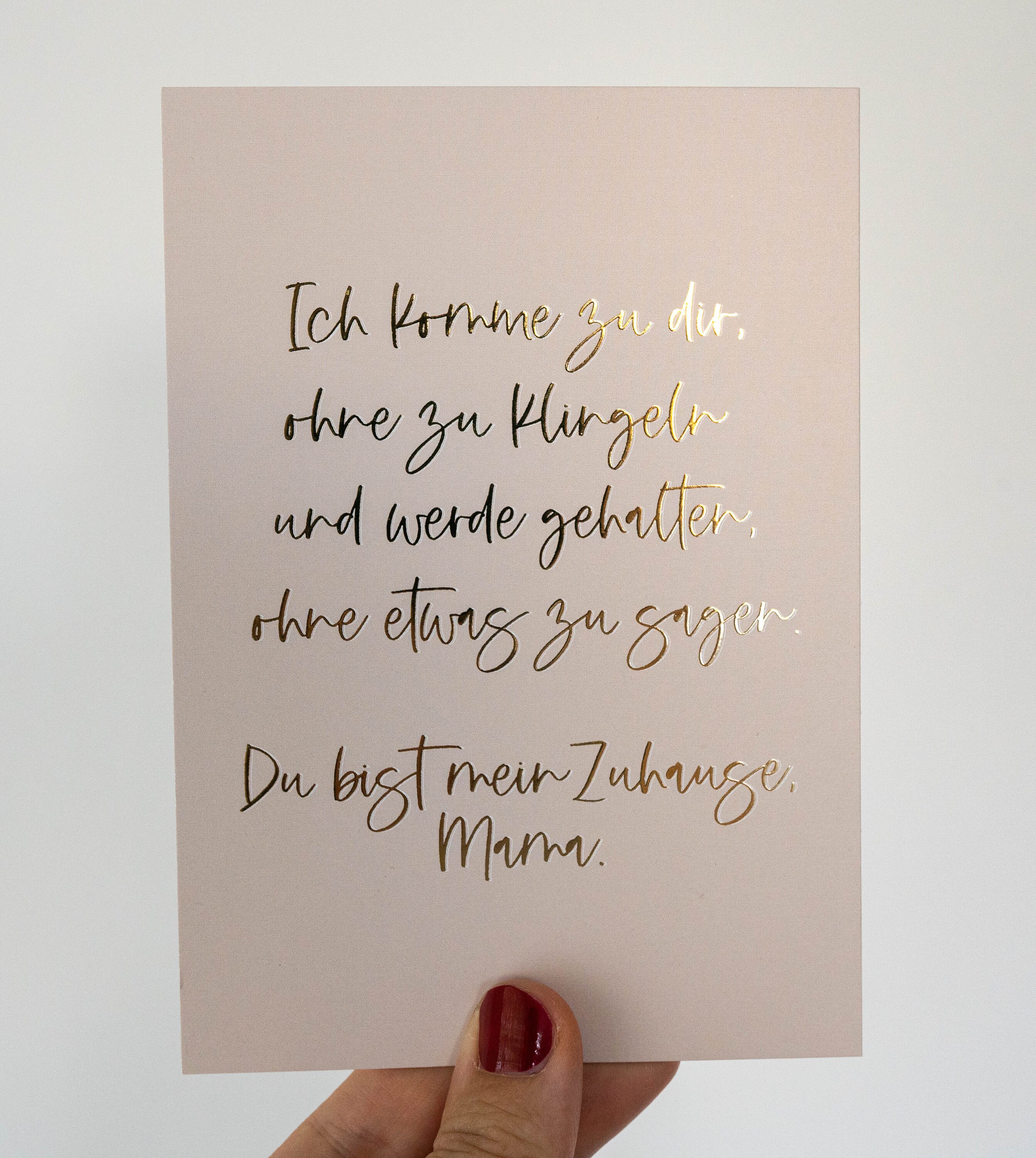 Karte Mama Muttertag Danke Mama Rosa Goldfolie Postkarte | Etsy